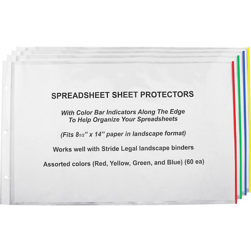 Stride Semi-clear Sheet Protectors 20 Sheet Capacity - Legal 8.50" x 14" - 3 x Holes - Polypropylene - 15 / Box - Clear