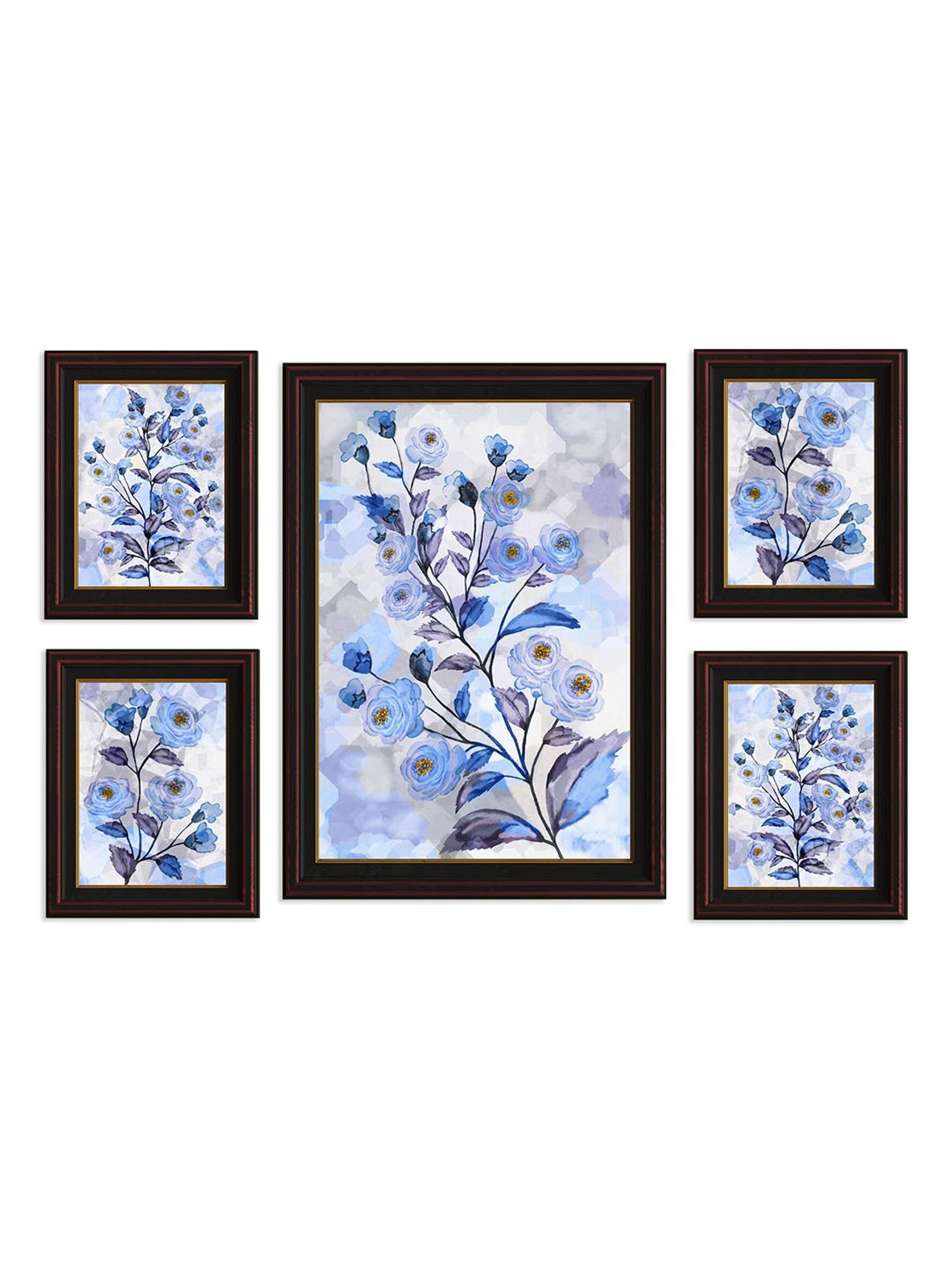 Art Street Printed Black Engineered Wood Photo Frames (Set of 5)