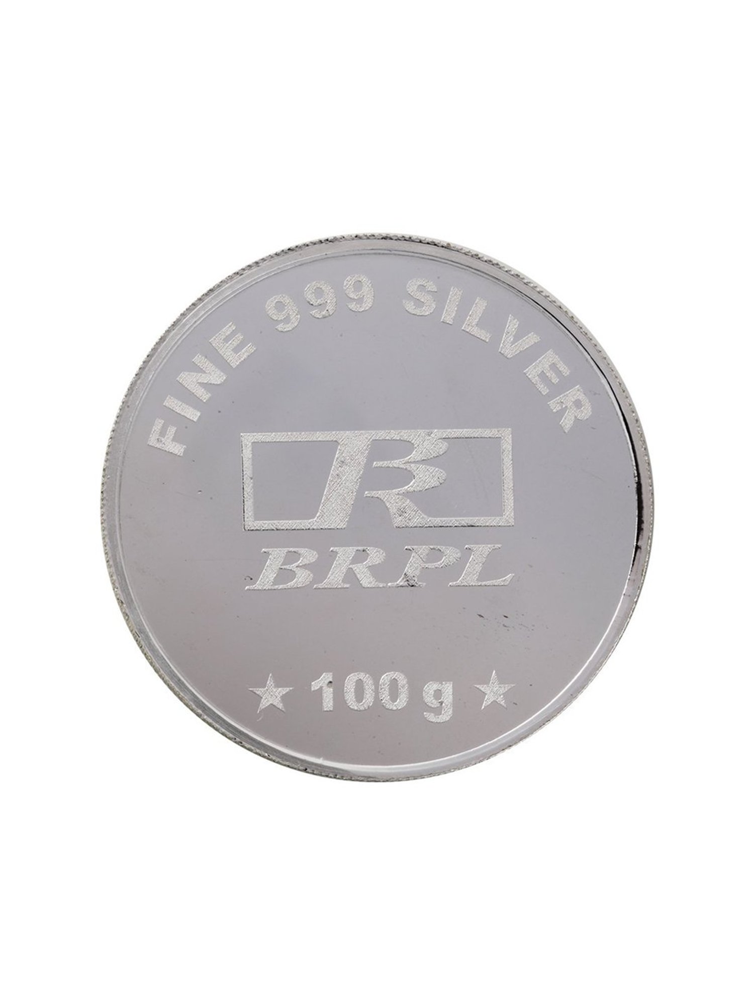 Bangalore Refinery Goddess Lakshmi 999 100gm Silver Coin