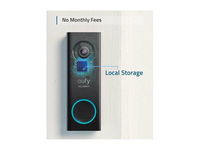 eufy Security, Wi-Fi Video Doorbell, 1080p-Grade Resolution, No Monthly Fee, Secure Local Storage, Human Detection, 2-way Audio, Free Wireless Chime-Requires Existing Doorbell Wires