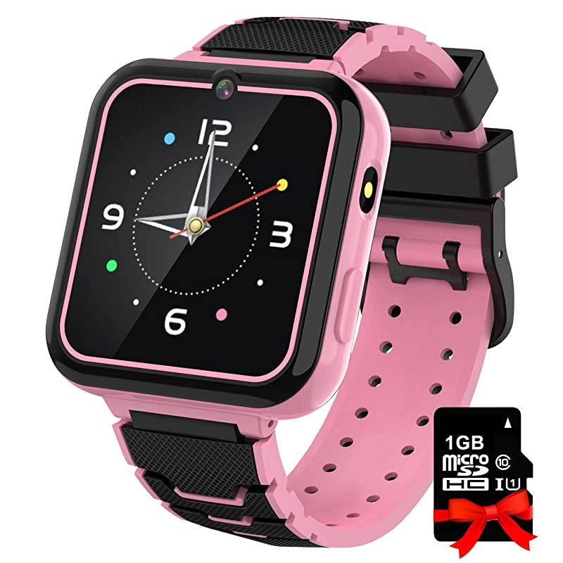 Watch for Kids Boys Girls, 1.57'' HD Touch Screen 7 Puzzle Game Music Player watch with Alarm Clock Recorder Torch for Children Birthday Learning Gifts Teen Students ( Pink)