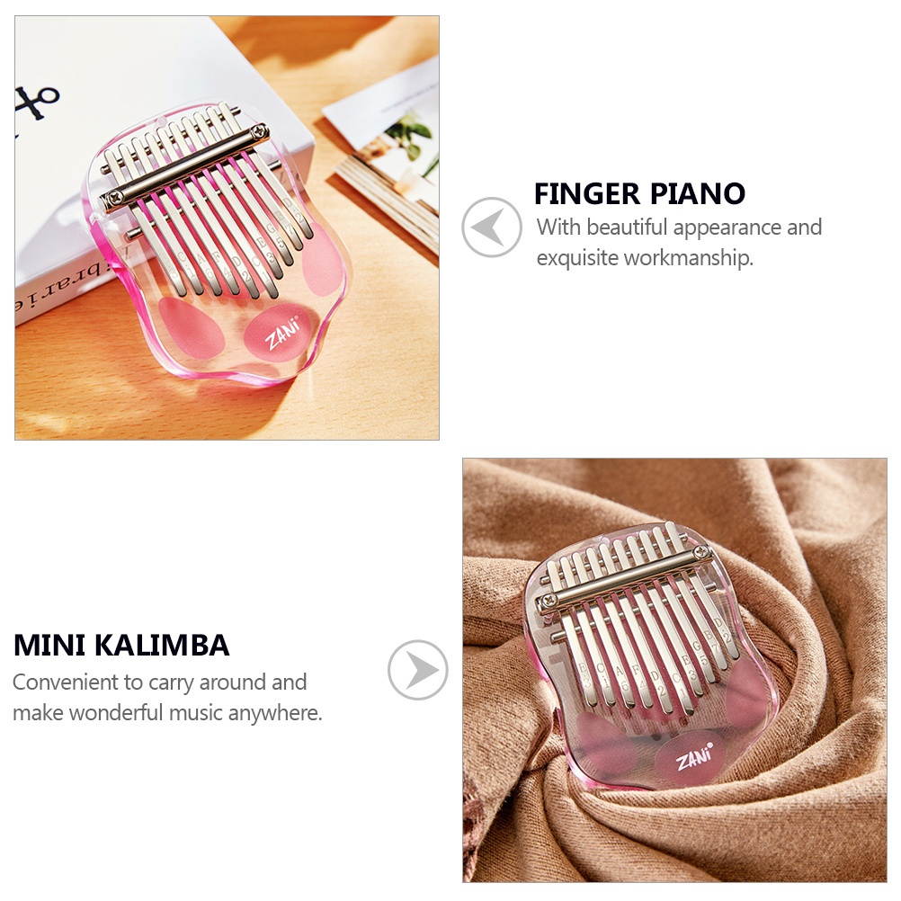 1 Set Compact Lightweight Portable Kalimba Thumb Piano Acrylic Finger Piano for Men