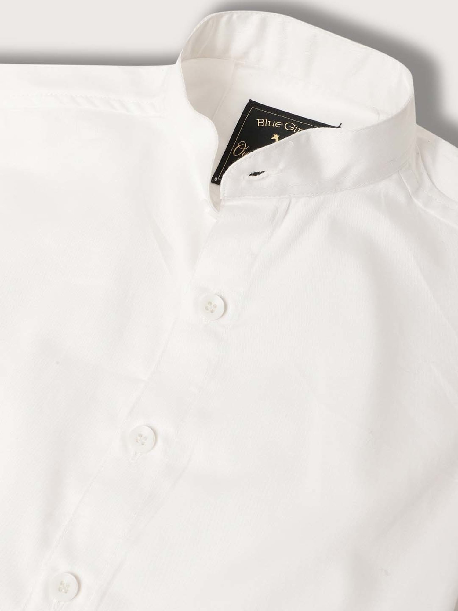 Blue Giraffe Kids Green & White Regular Fit Full Sleeves Shirt Set