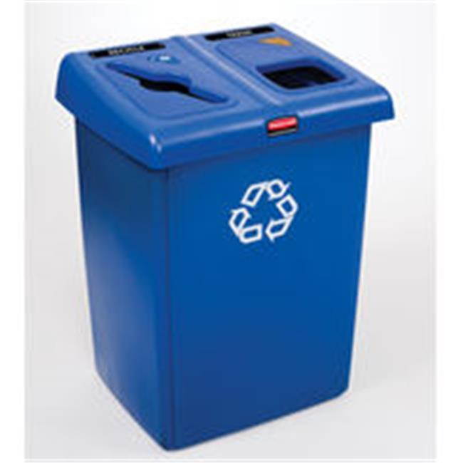 Glutton Recycling Station, Rectangular, Plastic, 46gal, Blue