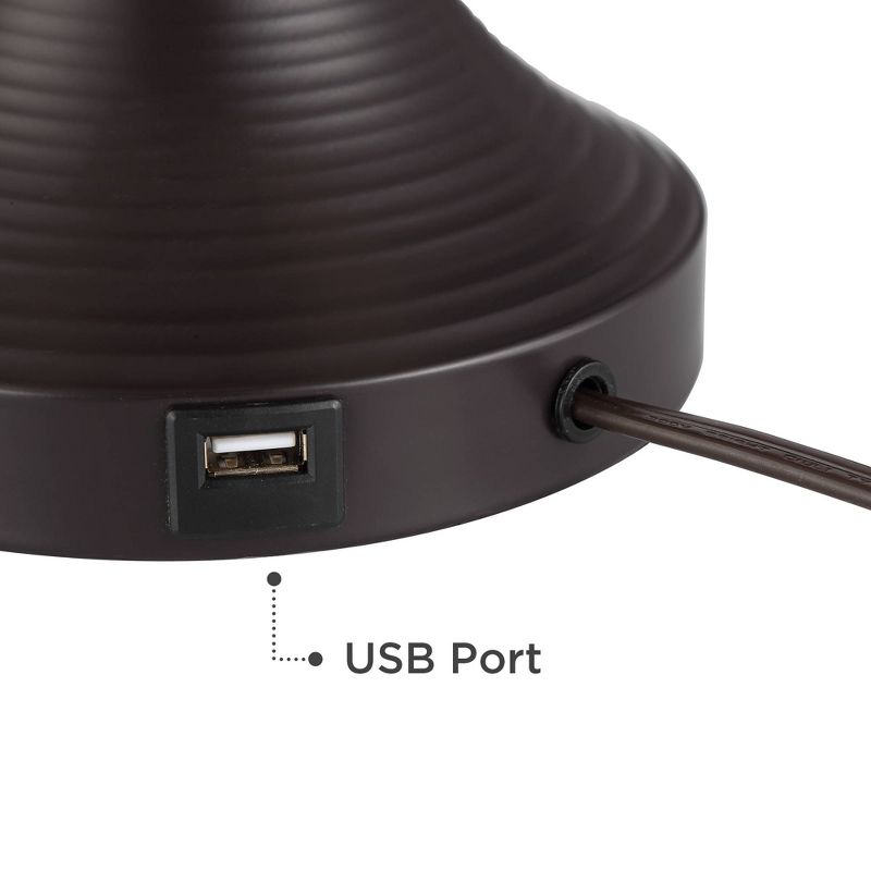 360 Lighting Daniel Black Finish USB Table Lamps Set of 2