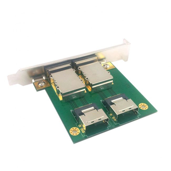 FVH Dual Ports Mini SAS SFF-8088 To SAS 36Pin SFF-8087 PCBA Female Adapter With PCI Bracket SF-035