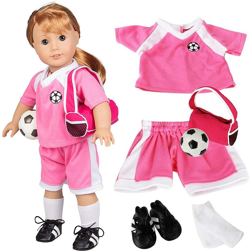 Dress Along Dolly Soccer Uniform Outfit for American Girl Doll