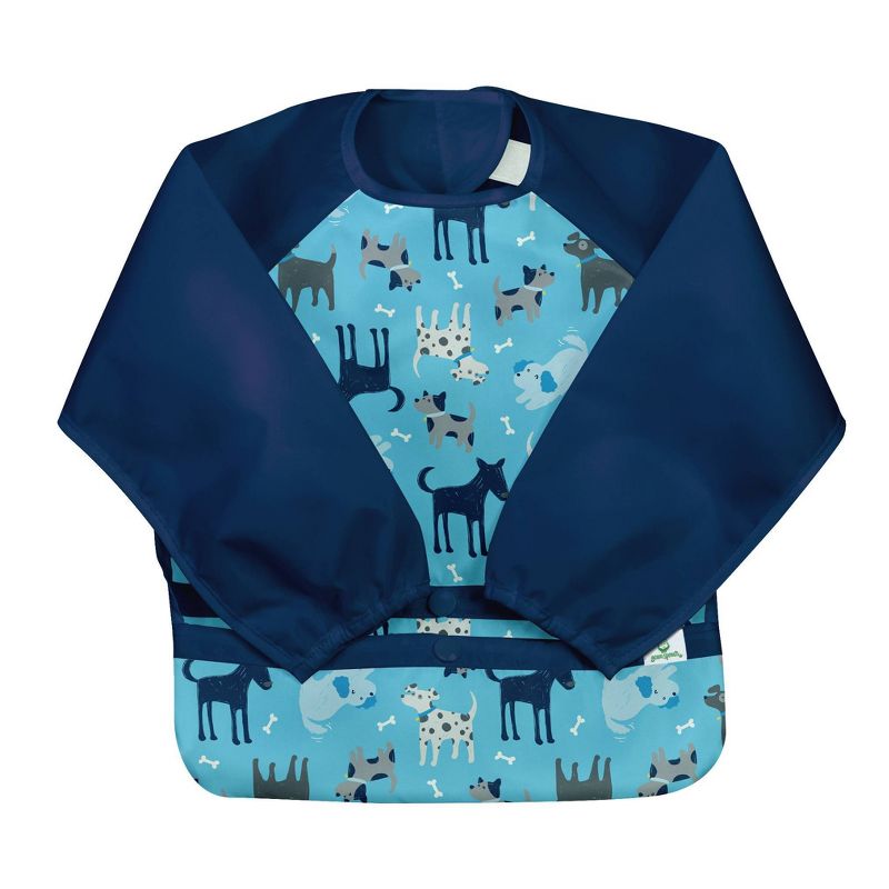 green sprouts Baby Meal & Playtime Set Long Sleeve bib Platemat Navy/Aqua - 2pc
