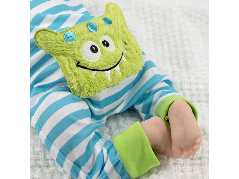 Paradise Galleries Reborn Toddler Boy - Cuddle Monster, Magnetic Mouth - 21 inch in SoftTouch Vinyl, 7-Piece Doll Gift Set