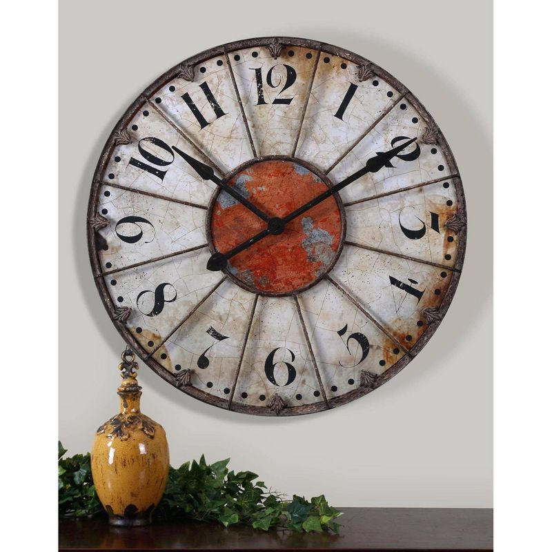 Ellsworth 29" Wall Clock Distresses White - Uttermost