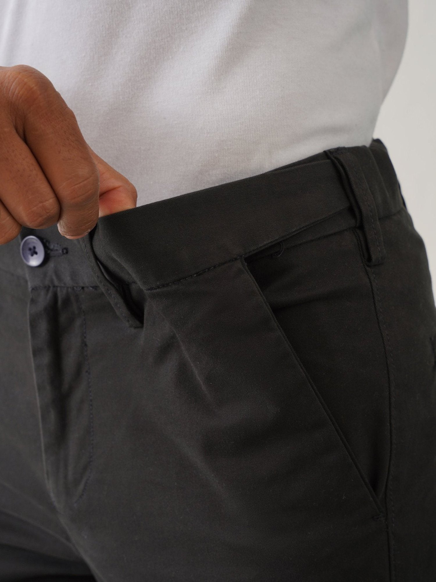 MinusOne Black Regular Fit Chinos