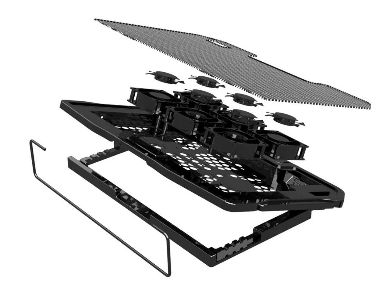 Lsxvern Laptop Cooling Pad, 6-Fan Notebook Laptop Cooler Cooling Pad with LED Lights, Dual 2.0 USB Ports, Suitable for 12-17 Inch Laptops