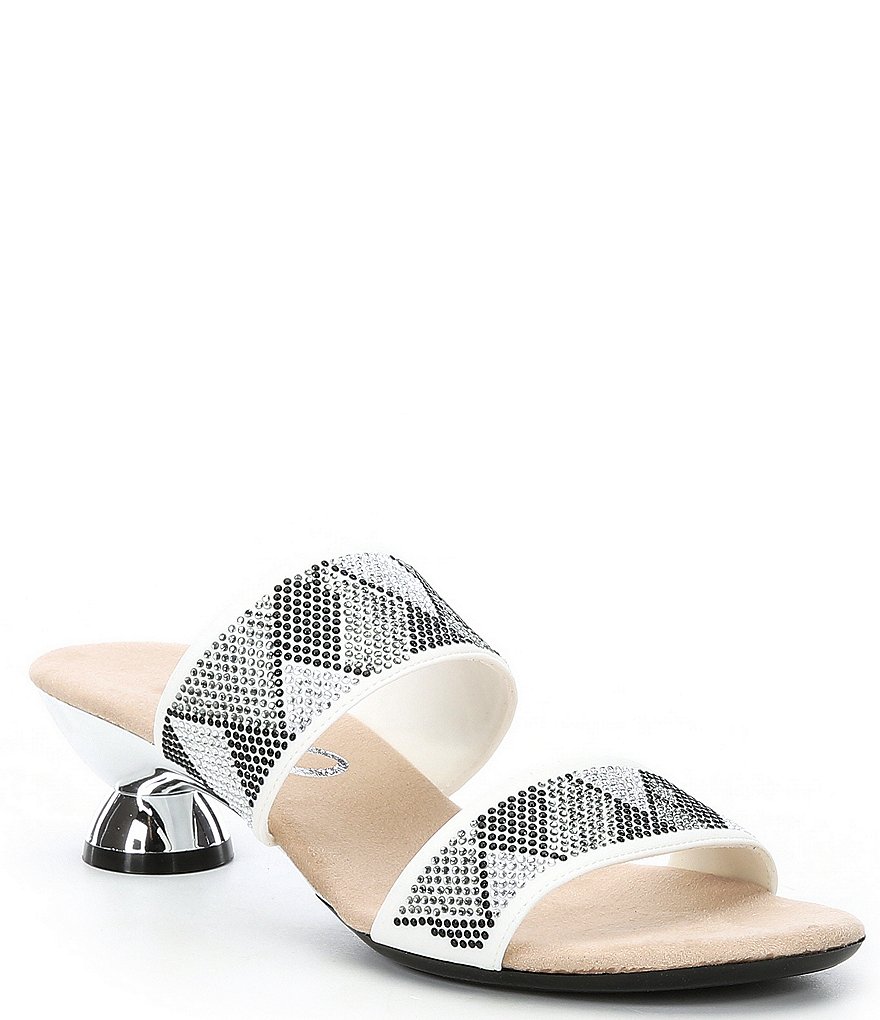 Onex Zenna Stretch Rhinestone Pave Sculptural Heel Dress Slides