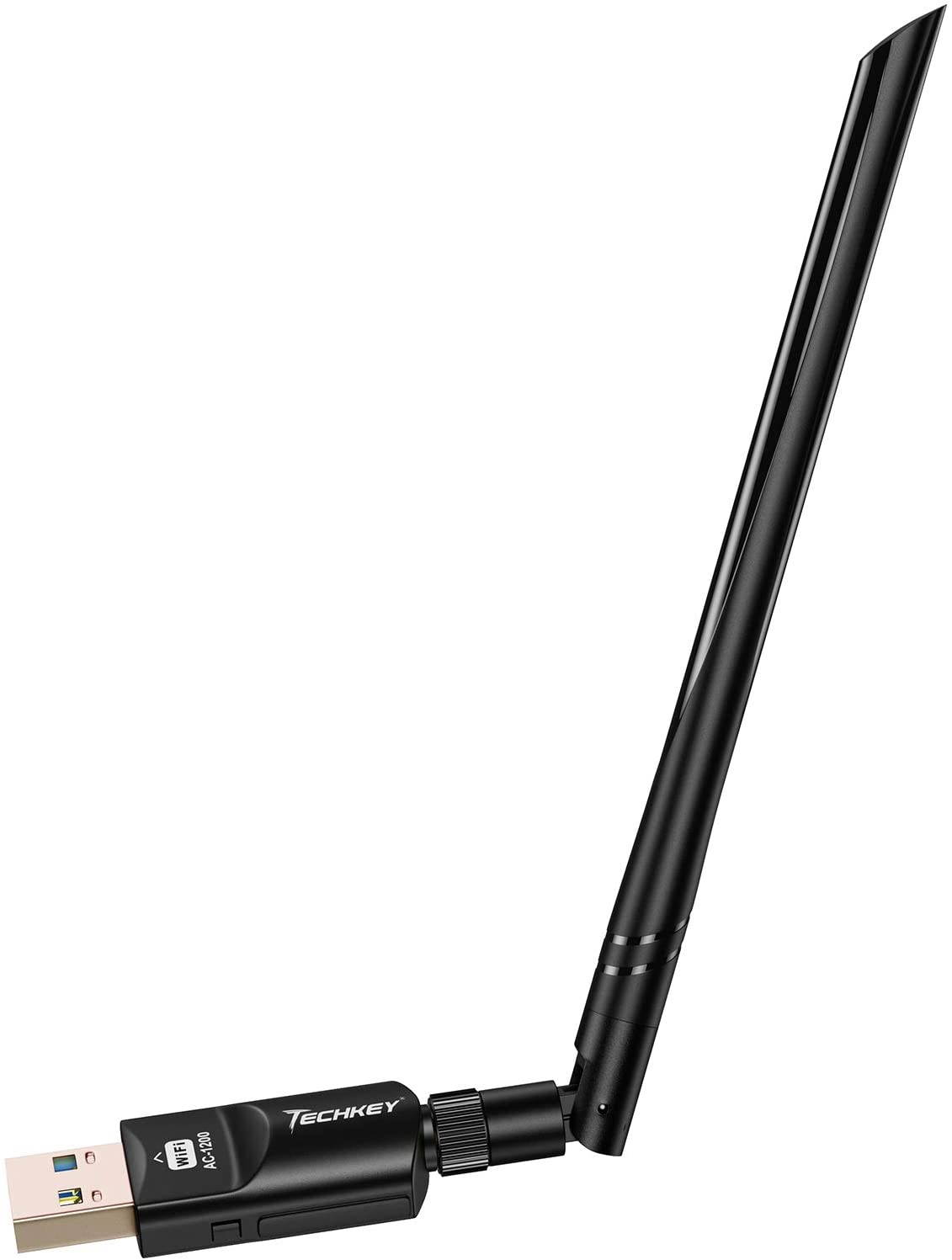 USB WiFi Adapter 1200Mbps  USB 3.0 WiFi 802.11 ac Wireless Network Adapter with Dual Band 2.42GHz/300Mbps 5.8GHz/866Mbps 5dBi High Gain Antenna for Desktop Windows XP/Vista / 7-10 Mac