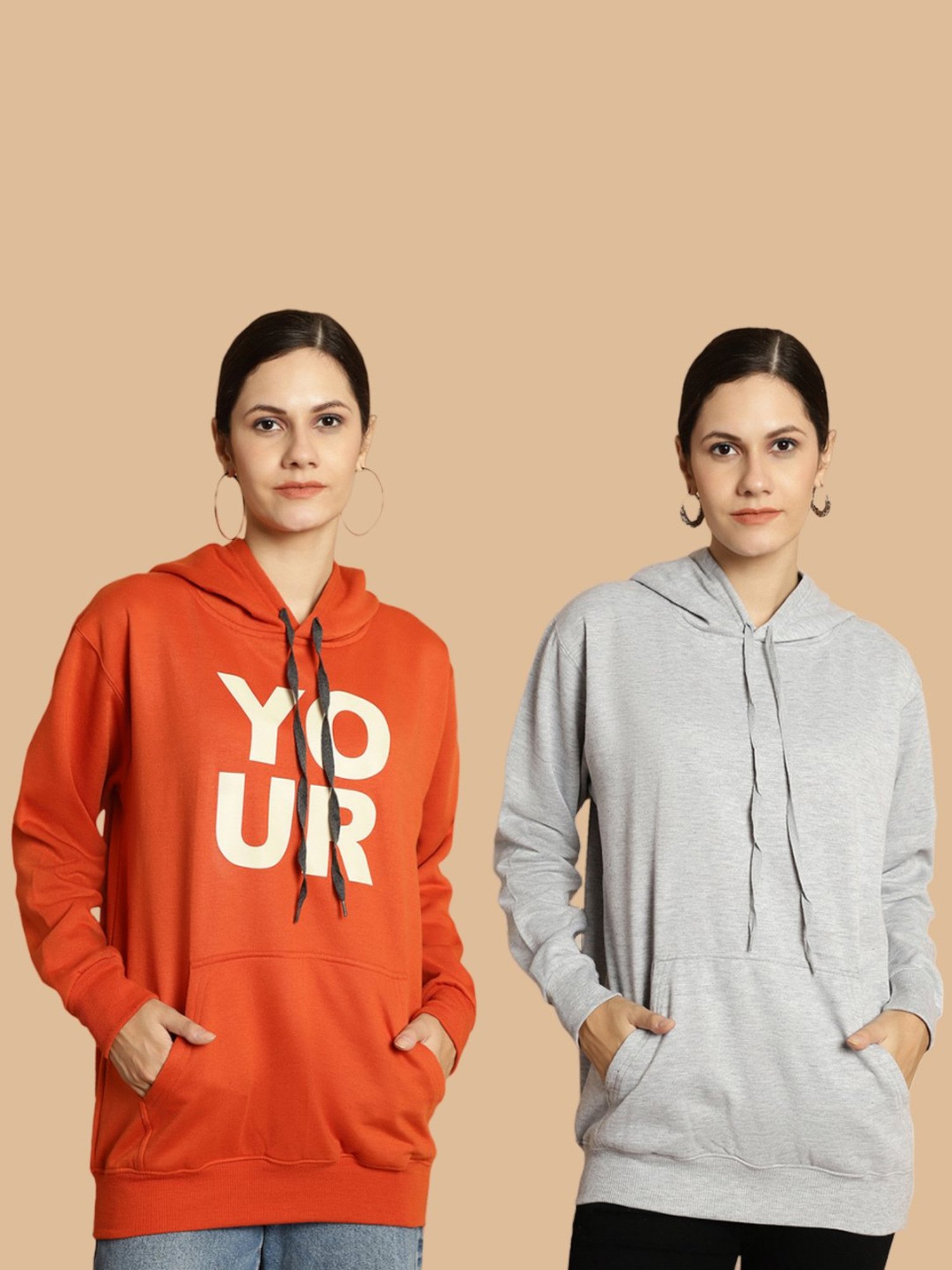 Vimal Jonney Rust & Grey Printed Sweatshirt - Pack Of 2