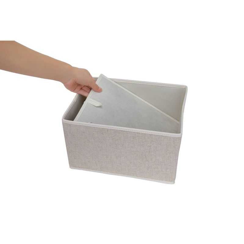 StorageWorks Set of 2 11L Fabric Storage Bins with Cotton Rope Handles Beige