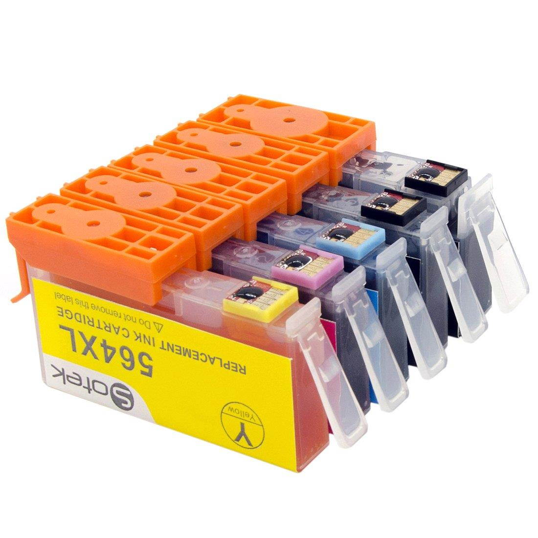 Sotek Compatible Ink Cartridge Replacement for hp 564XL, Work with Photosmart 7520 6520 5520 5525 6510 Officejet 4610 4620 4622 Deskjet 3520 3521 3522-5 Color with Photo BK (2 Sets + 2 BK) 12 Pack