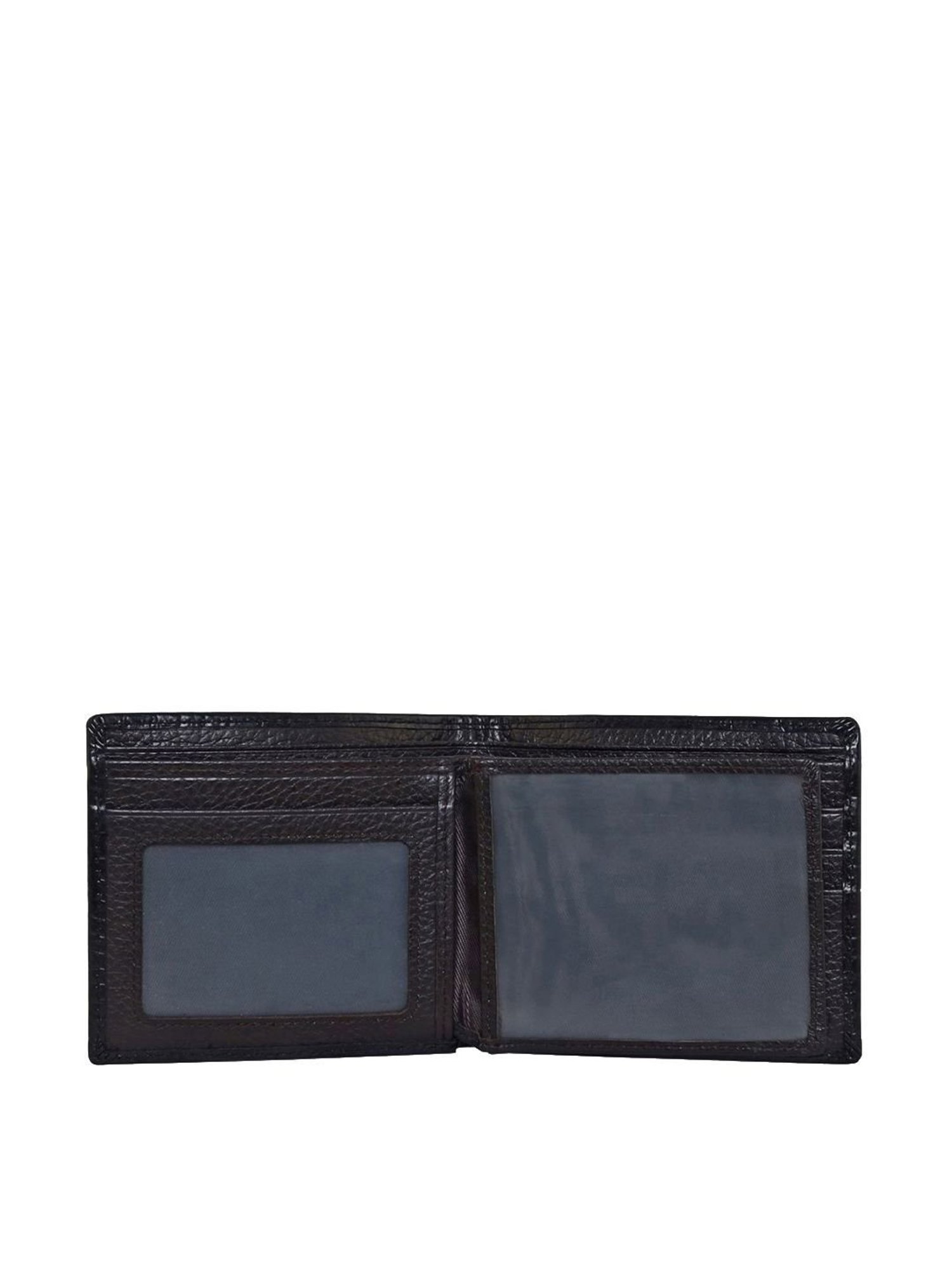 Esbeda Black Casual Leather Bi-Fold Wallet with Belt for Men