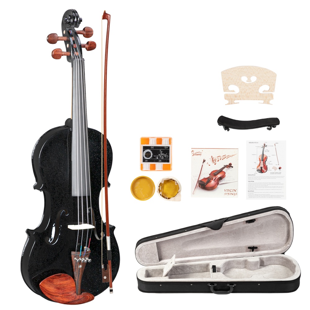Glarry GV103 4/4 Spruce Panel Violin Matte Black