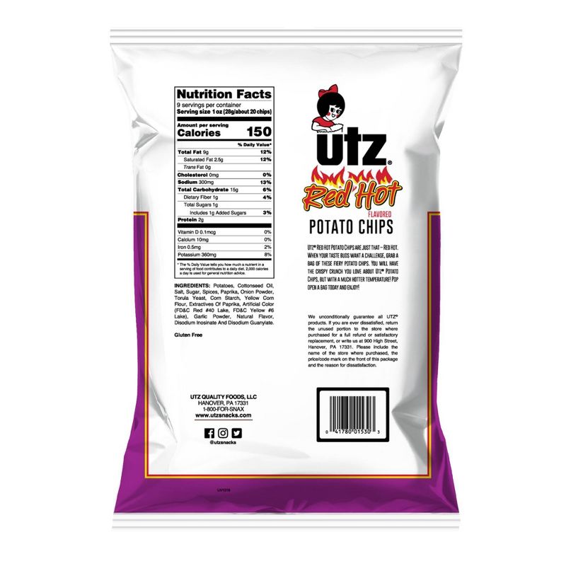 Utz Red Hot Potato Chips - 9oz