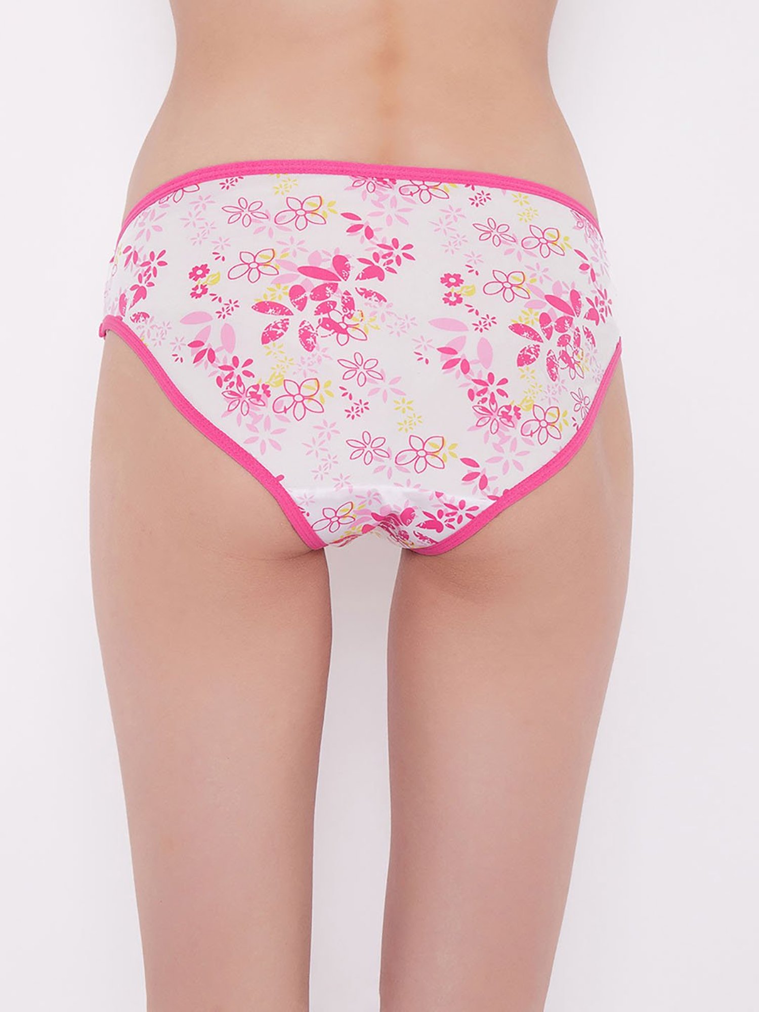 Clovia Pink Floral Print Bikini Panty