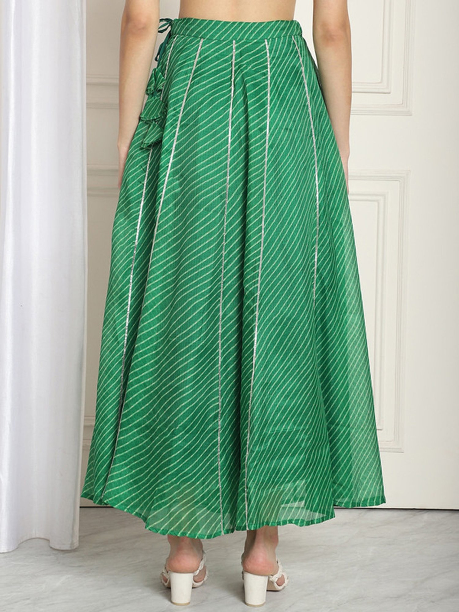 NEUDIS Green Stripes Skirt