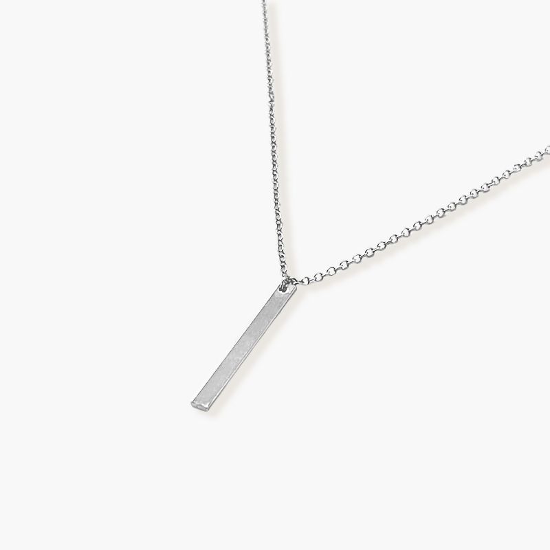 Sanctuary Project Thin Bar Drop Pendant Necklace Silver
