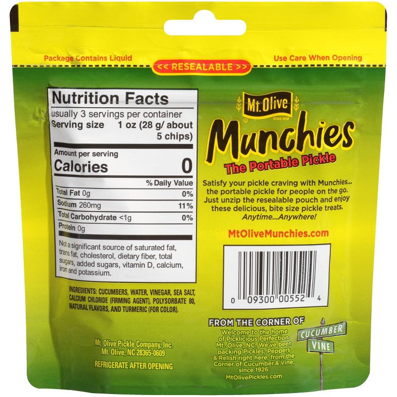 Mt. Olive Munchies Kosher Dill Chips Pickle Pouch - 4.8oz