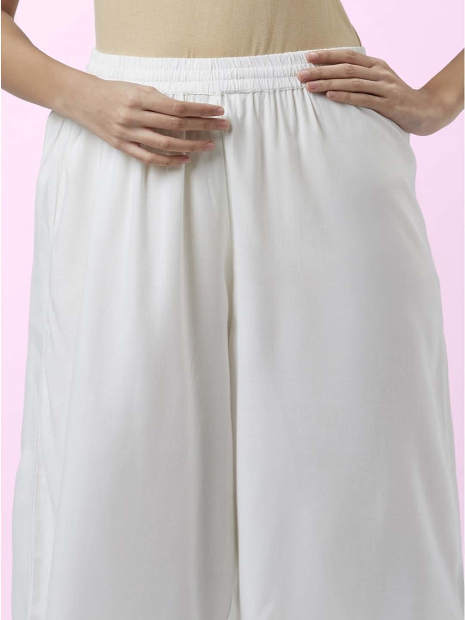 Rangmanch by Pantaloons Turquoise & White Printed Kurta Palazzo Set