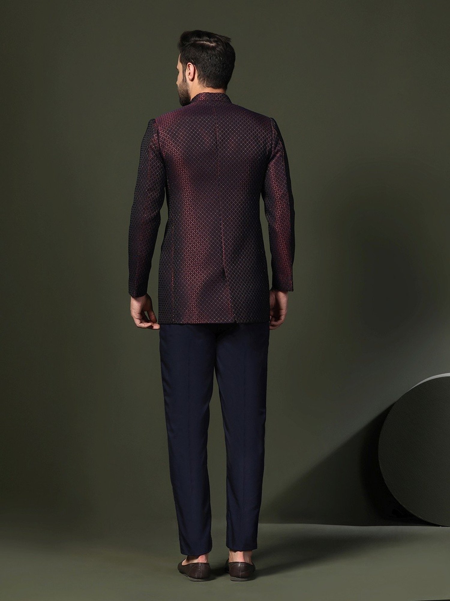 Kisah Pink Regular Fit Embellished Ethnic Blazer