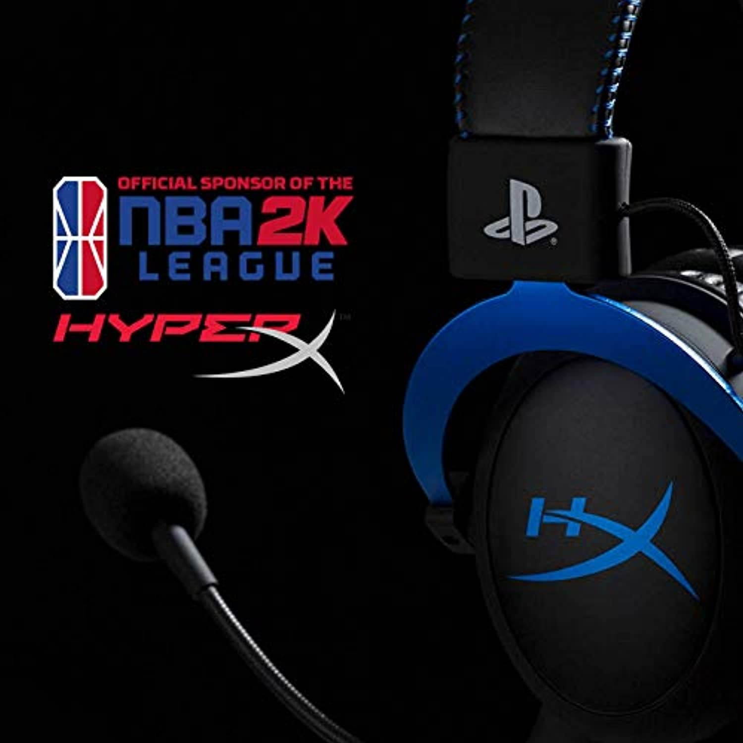 HyperX Cloud - Official Playstation Licensed Gaming Headset for PS4 and PS5 with in-Line Audio Control, Detachable Noise Cancelling Microphone, Comfortable Memory Foam - Black (HX-HSCLS-BL/AM)