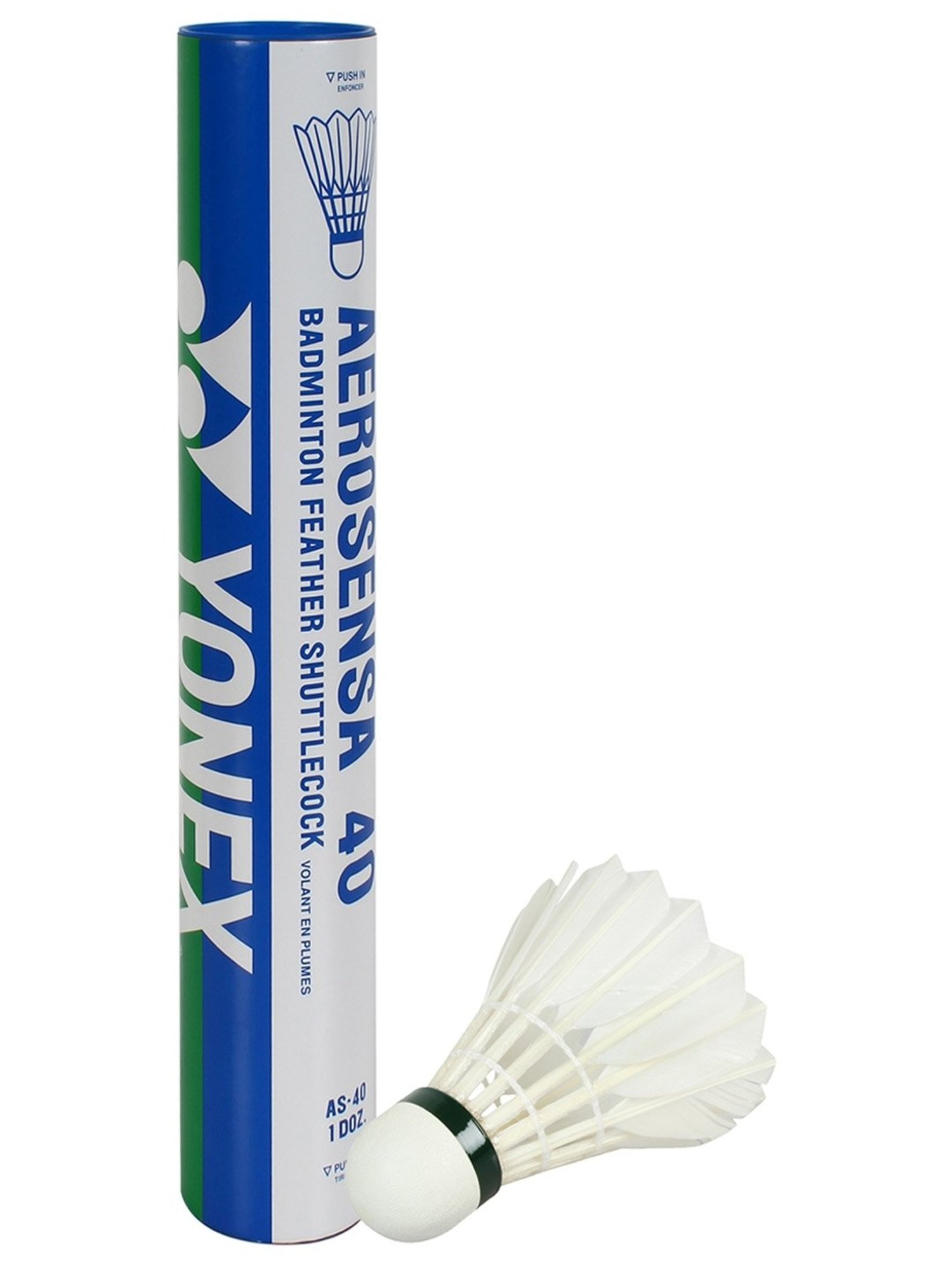 Yonex Goose Feather Badminton Shuttle AEROSENSA 40 WHITE/S1  (Pack of 12)