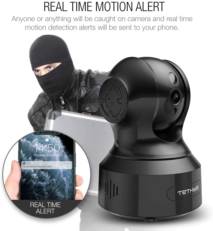 Wireless Security Camera 1080P Indoor [Work with Alexa] Pan/Tilt WiFi Smart IP Camera Dome Surveillance System w/Night Vision,Motion Detection,2-Way Audio,Cloud for Home,Business, Baby Monitor