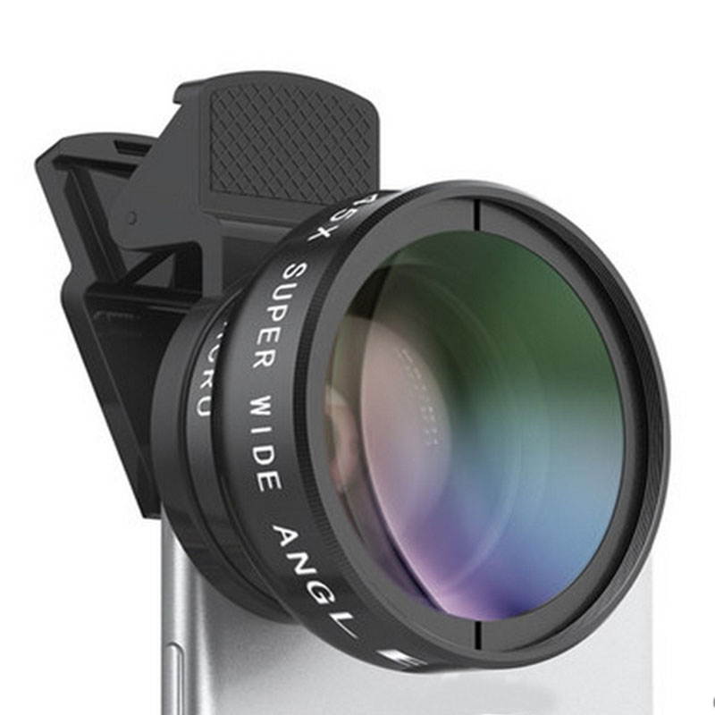 2 in 1 0.45X Lens Wide Angle 12.5X Macro Professional Lens HD Phone Camera Lens For IPhone 8 7 6S Plus for Xiaomi Samsung