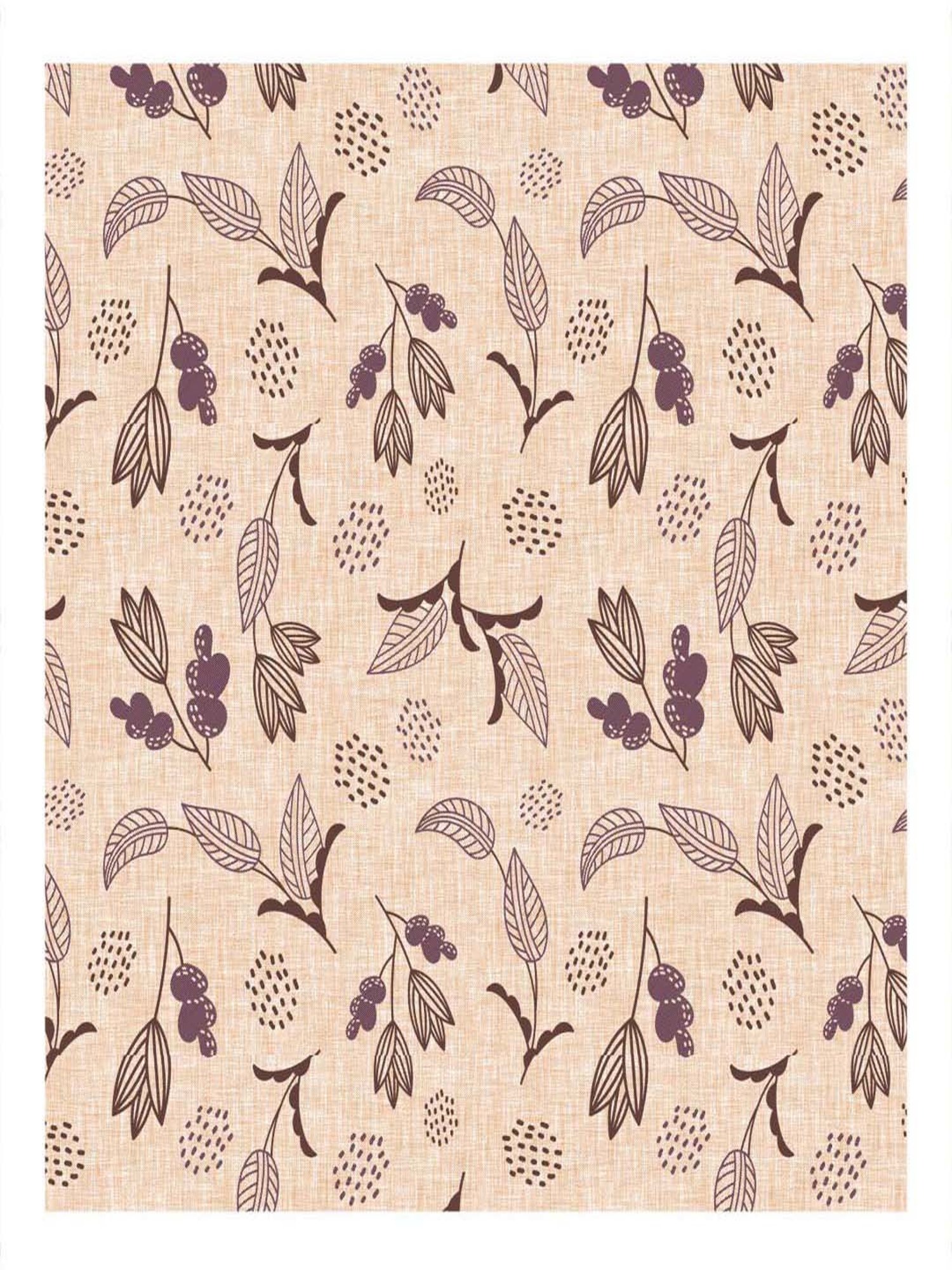 BELLA CASA Genteel Brown Cotton 180 TC King Bedsheet with 2 Pillow Covers