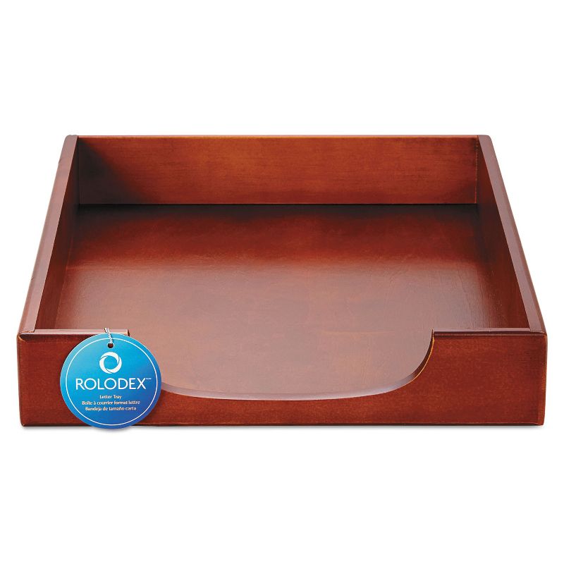 Rolodex Wood Tones Letter Desk Tray Wood Mahogany 23350