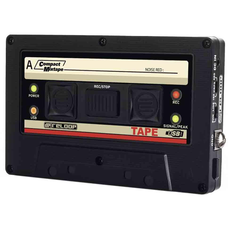 Reloop USB Mixtape Recorder with Retro Cassette Look, Black (TAPE)