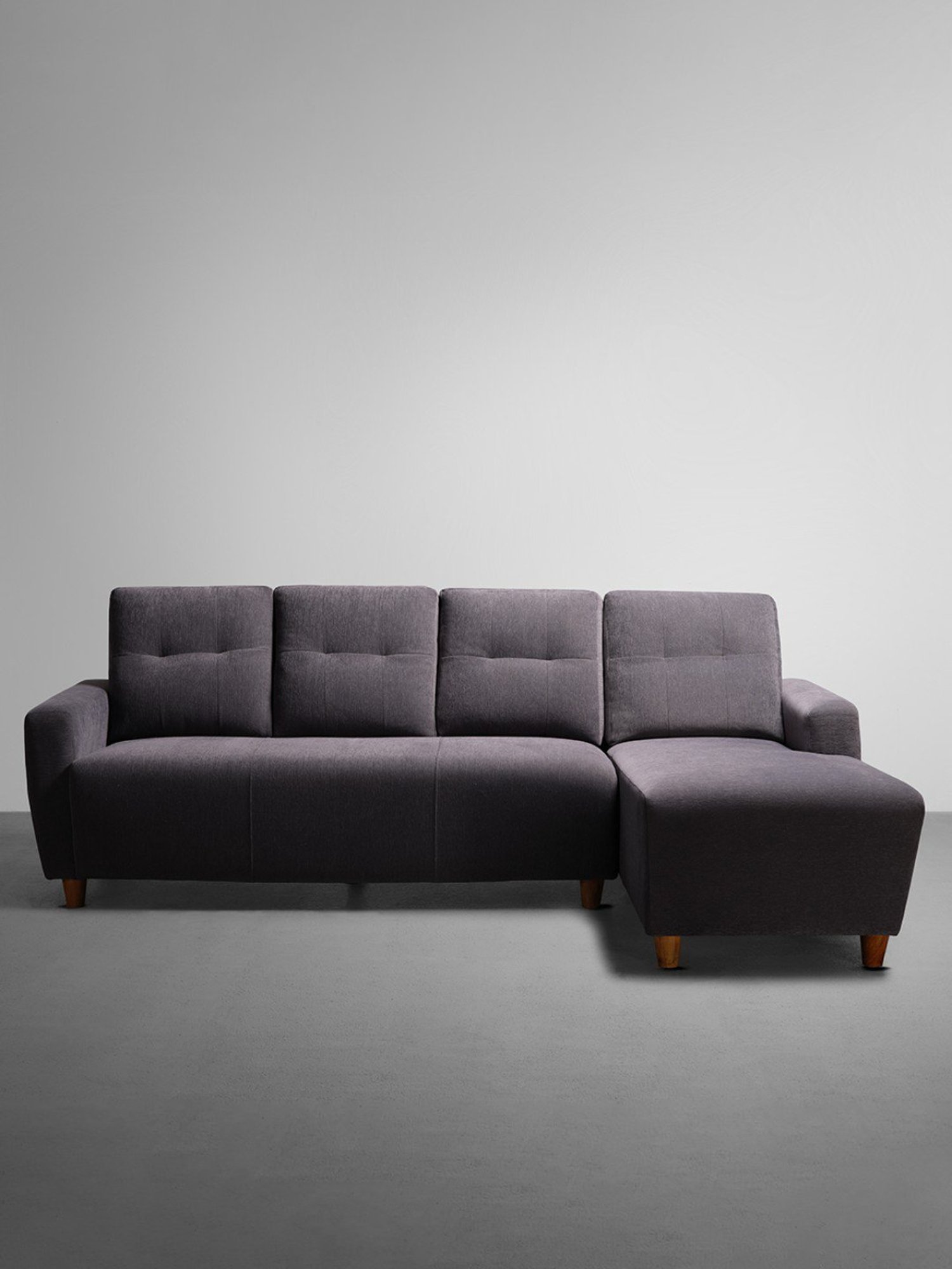 Sleepyhead Yolo Sesame Grey Fabric 3 Seater RHS L Shape Sofa Set