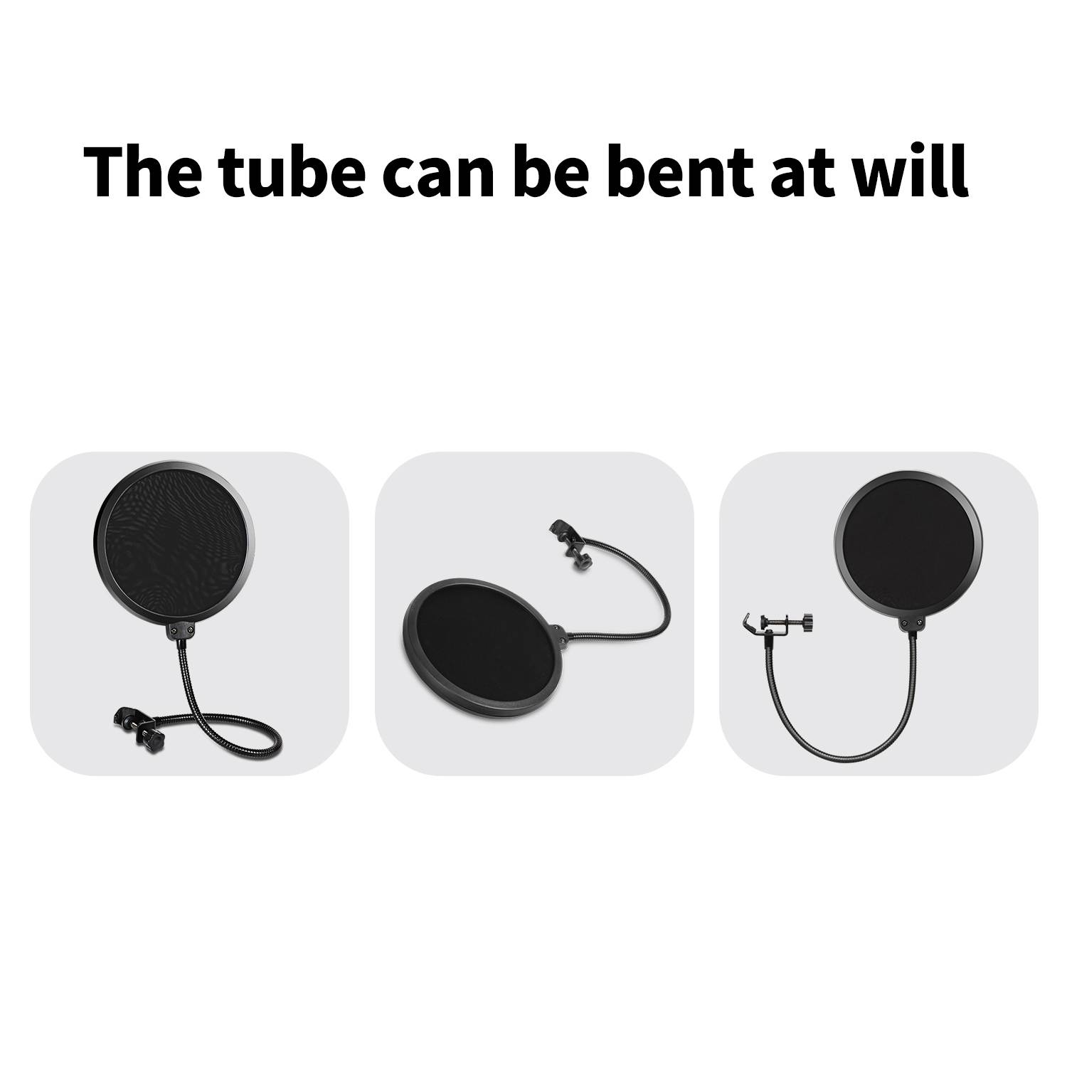 Depusheng Double Layer Studio Microphone Flexible Wind Screen Sound Filter for Broadcast Karaoke YouTube Podcast Recording Accessories