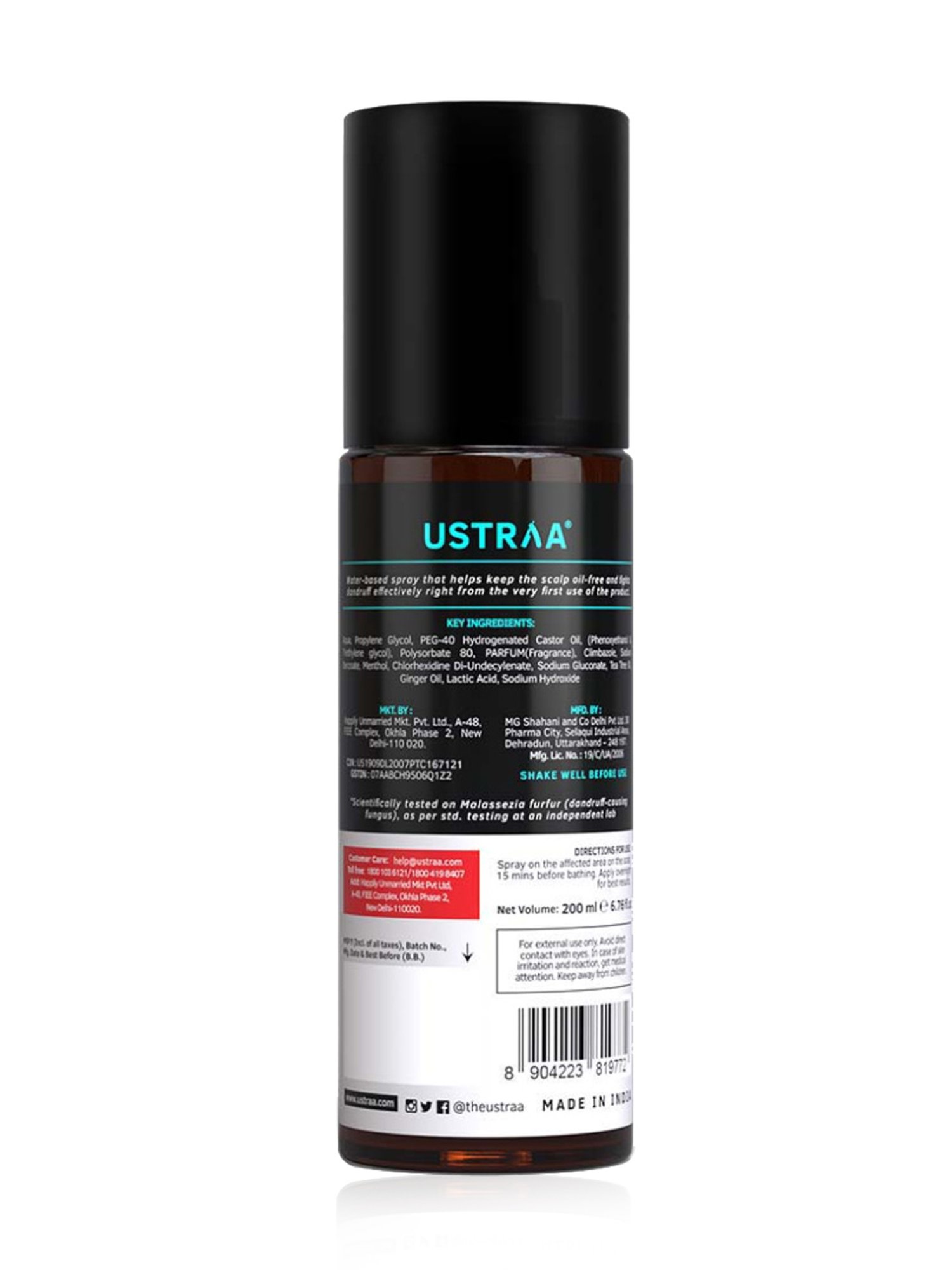 Ustraa Anti Dandruff Hair Serum - 200 ml & Face Mask Oily Skin - 125 gm