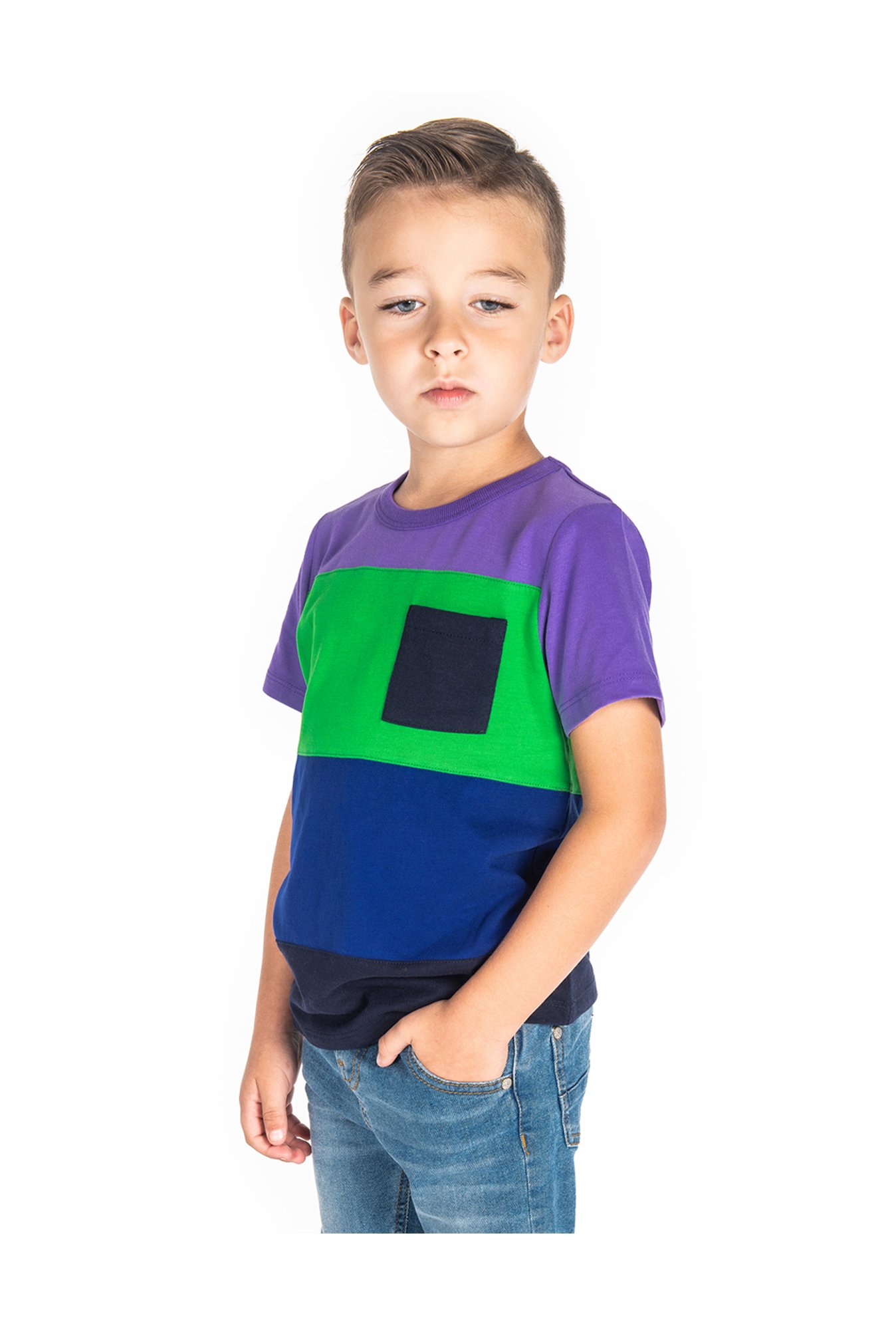 Cherry Crumble By Nitt Hyman Boys Multicolor Color Block T-Shirt