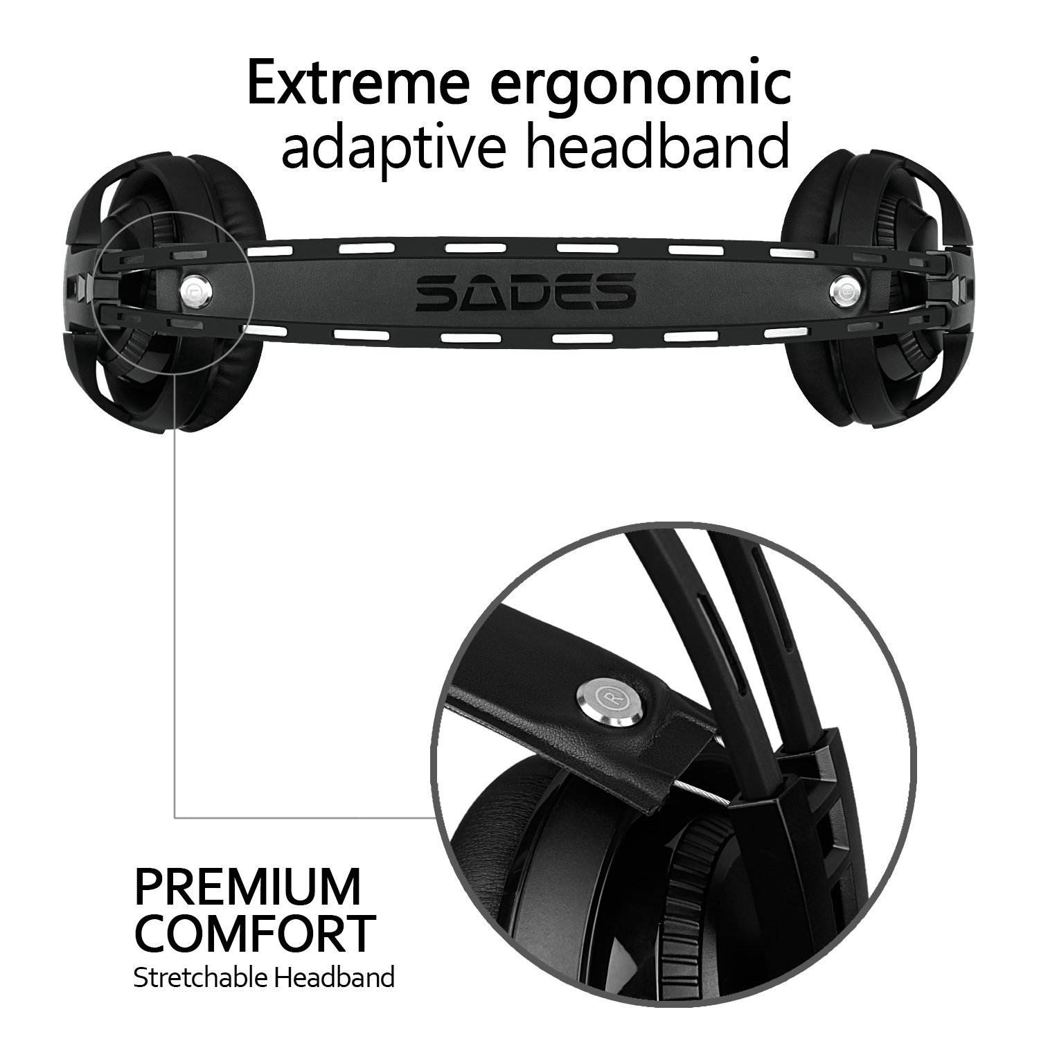 SADES SA-935 Gaming Headset Surround Sound Stereo With Mic 3.5MM Jack Multi-Platform Over-ear Headphones For New Xbox One/PC/PS4/Smartphones