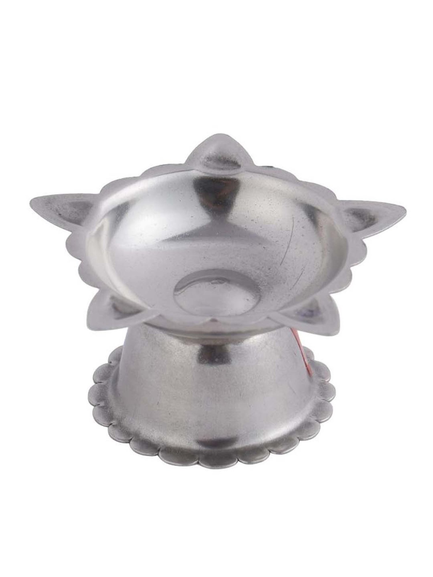Hazel Silver Stainless Steel Panchwati Diya For Puja - Set of 2