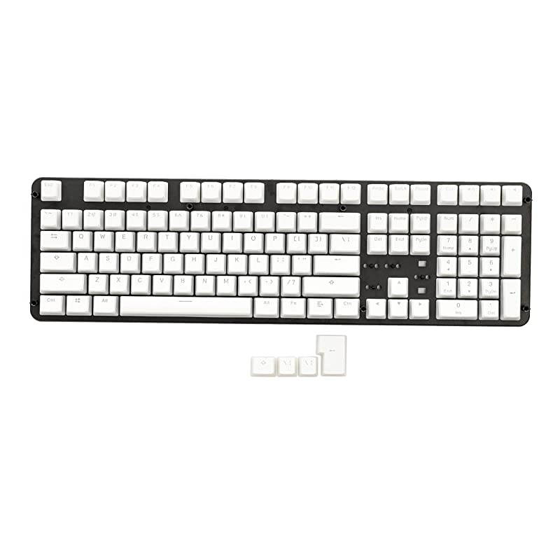 108 Double Shot PBT Pudding Keycaps Keyset for Mechanical Gaming Keyboard MX Switches (White)