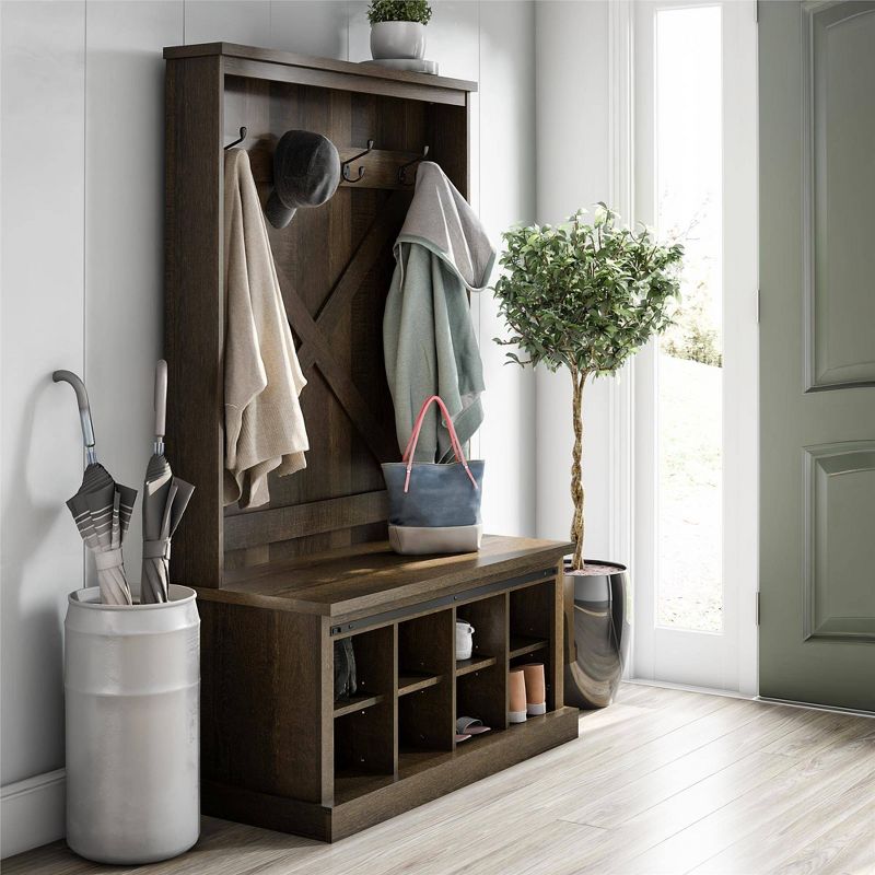 Quatro Umbrella Stand & Coat Rack Steel - Adesso