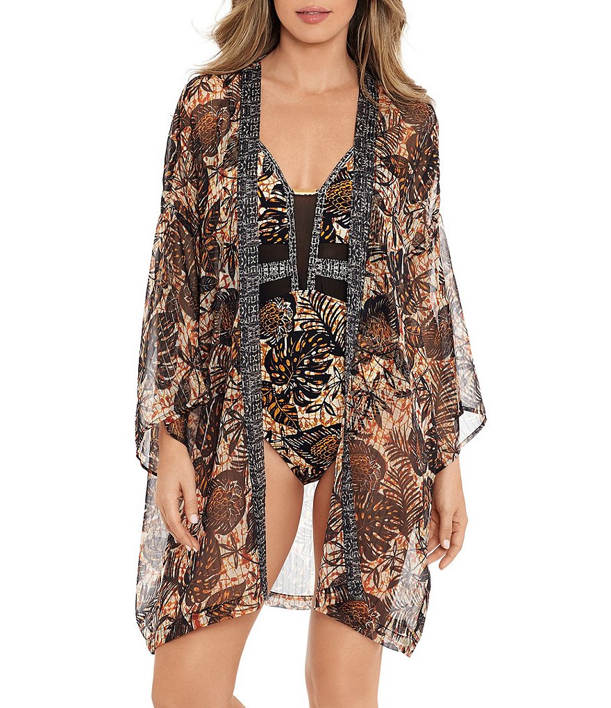 Becca by Rebecca Virtue Beach Date Hooded V-Neck Sleeveless Swim Cover Up Dress
