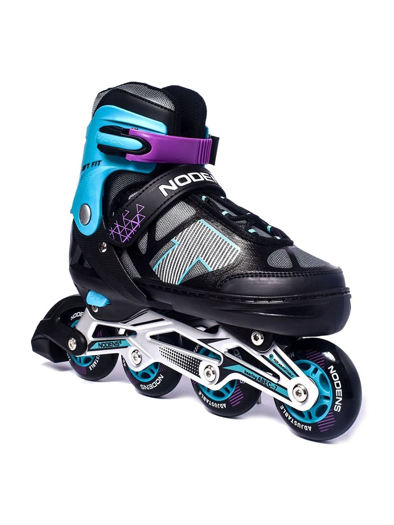 NODENS Black & Sky Blue Adjustable Inline Skates