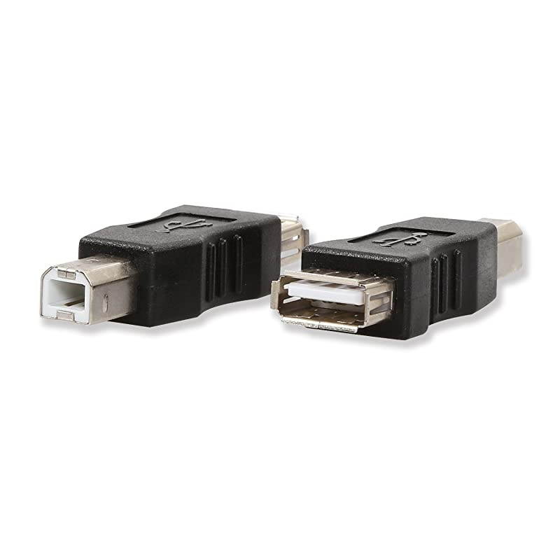 2 Pack USB 2.0 A Female to USB B Print Male Adapter Converter