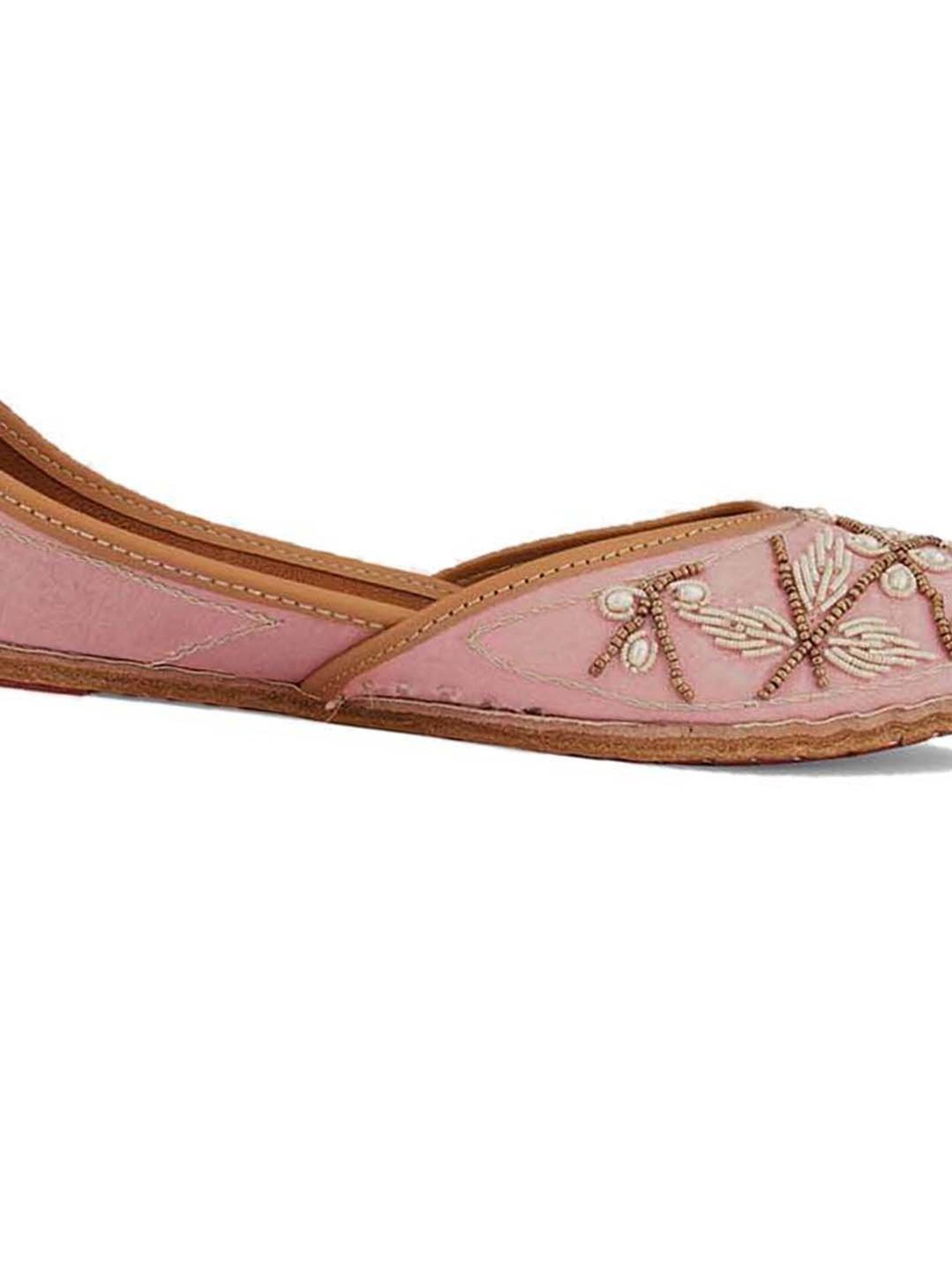 Desi Colour Women's Pale Pink Ethnic Juttis