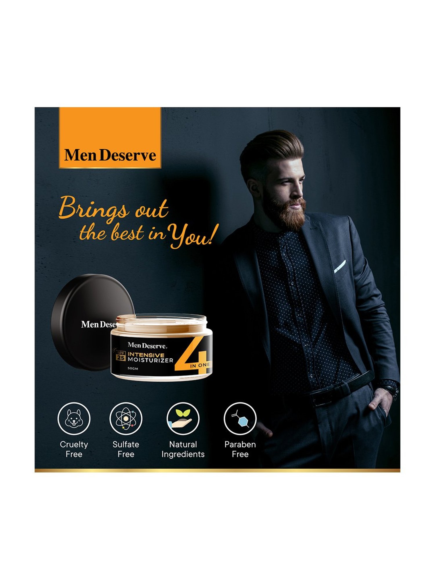 Men Deserve Orange Intensive Moisturizer with SPF 25 - 50 gm